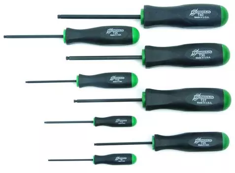Ball Point Ball Driver Set Black Dyed 8 Piece Set STX8 [BONDHUS] Torx® Star™ (T9, T10, T15, T20, T25, T27, T30, T40) No.13532