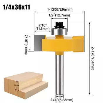 Ball T-Knife 11Mm Depth 15Mm Straight Knife Invisible Parts Two-In-One Slotting Knife Positioning Trimming Machine Knife Head Engraving Ball T-knife 1/4 * 36 * 11