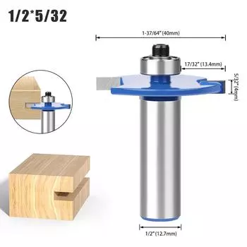 Ball T-Knife 1/4 Handle 1/2 Handle, Woodworking Milling Cutter Slotting Cutter Alloy Cutter Side Handle Trimming Machine Knife Engraving Machine Ball T-knife 1/2 * 40 * 4mm