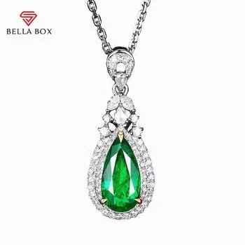 Balla Box, новый имитация изумруда, турмалина, полная дрель, темпераментный кулон для женщин, очаровательная подвеска на свадьбу, помолвку, изящные ювелирные изделия, новые модные зелёный