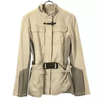 BALLANTYNE Linen blend, made in Italy Jacket 40 beige Waist belt Women Used