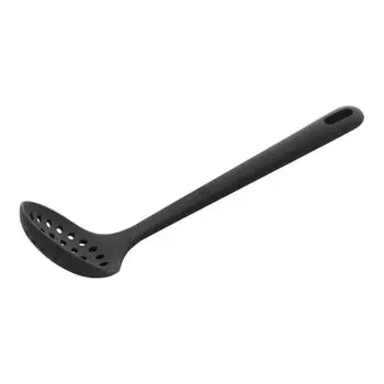 Ballarini 28001-002 Nero Skimming Ladle, Silicone, Perforated Ladle, Dishwasher Safe