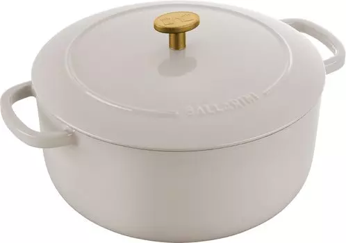 Ballarini Ballarini Круглая кастрюля для крема 24 см Литая металлическая эмалированная кастрюля IH-совместимая японская Bellamonte White с двумя ручками [Авторизованный продукт] Z1023-634