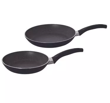 Ballarini Frying Pan 2pc Set Made in Amazon Limited Set For Gas Fire Only Granitium 5 Layer Coating 4 Year Warranty Japanese Pavia (24cm / 28cm)
