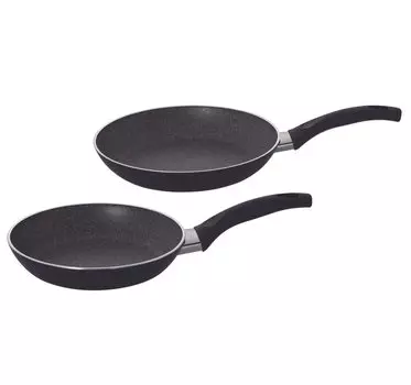 Ballarini Frying Pan 2pc Set x Made in Amazon Limited Set For Gas Fire Only Granitium 5 Layer Coating Japanese Pavia (20cm 26cm) Italy [Authorized
