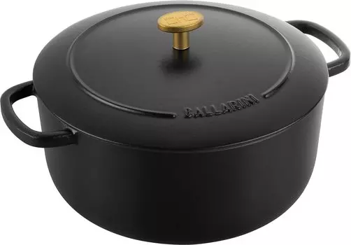 Ballarini Round 24cm Truffle Two Handed Pot Cast Enamel Pot IH Compatible Japanese Bellamonte Black [Authorized Product] Z1023-626