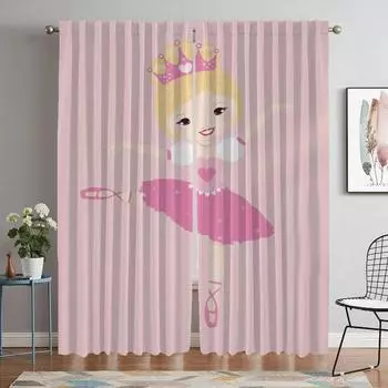 Ballet Elegant Room Curtains for Living Room Tulle for Bedroom Window Curtain Partition Halloween Decoration Shades Kitchen Home W50xH70cmx2pcs-CL