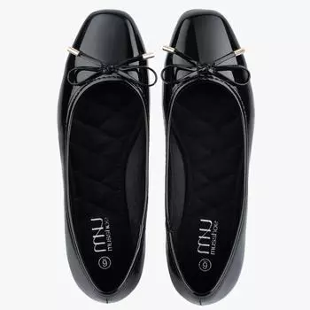 Ballet Flats Shoes for Women Square Toe Flat Shoes with Bow Comfortable Slip-ons Flats for Work Dating and Casual Ballet 37