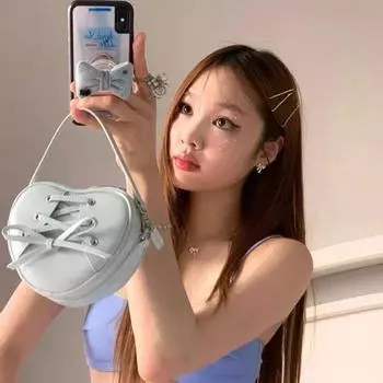 Кошелек и сумочка в форме сердца в стиле балета с бантом-бабочкой, милые симпатичные сумки через плечо для женщин, дизайнерская сумка, женская сумка через плечо one size белый