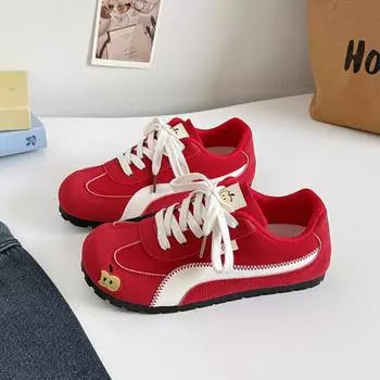 Ballet retro red shoes women s new spring casual board shoes sneakers 35 красный