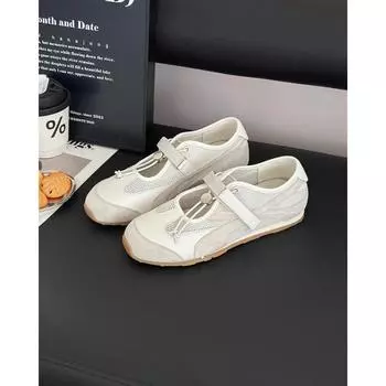 Ballet retro style niche Mary Jane women s shoes summer thin breathable mesh versatile lightweight board shoes 35
