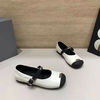 Ballet shoes women s autumn new color matching flat heel Mary Jane versatile soft-soled grandma shoes 35