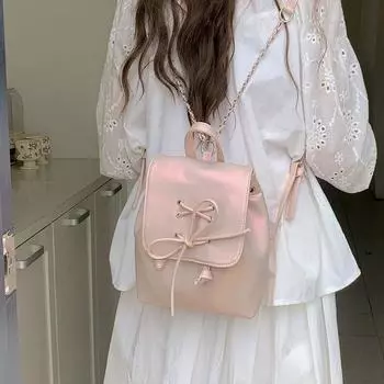 Ballet Style Bow Backpack Women s New Trendy Korean Backpack Cute Shoulder Bag Shoulder Bag School Bag