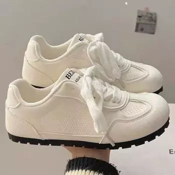 Ballet style flat bottom not tired feet casual shoes spring and summer new shoes little white shoes women s board shoes 35