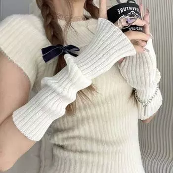Ballet Style Y2g Lolita Sleeve Cover White Lace Oversleeve Women s Thin Summer JK Sun Protection Sexy Lace-up Open Finger Base White All yards
