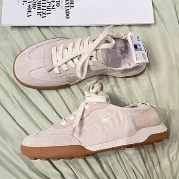 Ballet training shoes leather soft sole breathable Forrest Gump shoes women s 2025 new summer light leisure sports white shoes 35 бежевый