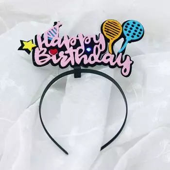 Balloon Rabbit Ear Stars LED Light Headdress Luminous Hair Hoop Crown Happy Birthday Headbands crown