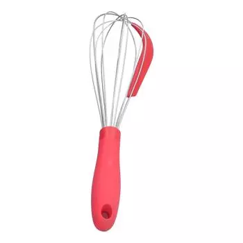 Balloon Whisk Stainless Steel Whisk with Silicone Scraper for Cooking Cream Blending