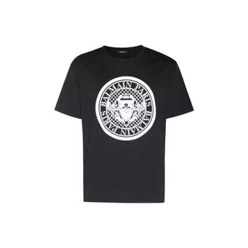 Balmain Футболка с принтом Черный/Белый Мужские топы Разноцветный AH1EG000BB17-EAB L