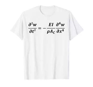 балочная механика колебания Эйлера-Бернулли, футболка белый