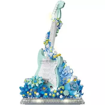 BALODY Блок Музыкальный Инструмент Цветок Строительный Блок Мини Блок Творческий Детский Подарок DIY Сборка Подарок (Гитара)