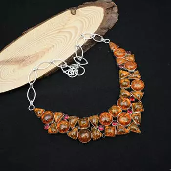 Балтийский янтарь, гранатовое ожерелье ручной работы, ожерелье из стерлингового серебра 925 пробы, прекрасные ювелирные изделия из драгоценных камней Adjustable With 18 Inches жёлтый