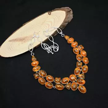 Балтийский янтарь 925 пробы цельное ожерелье из стерлингового серебра, ювелирные изделия ручной работы, прекрасные ювелирные изделия из янтаря для женщин Adjustable With 18 Inches жёлтый