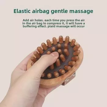 Bamboo Abdominal Massage Belt, Wooden Scalp & Tendon Brush Set