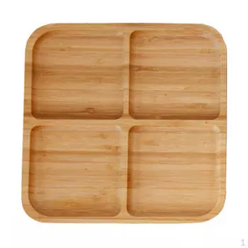 Блюдо для закусок из бамбука с несколькими секциями Round S