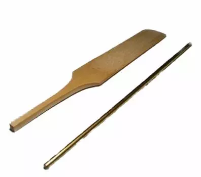 Bamboo ash presser and brass rod set Incense utensils Tea utensils