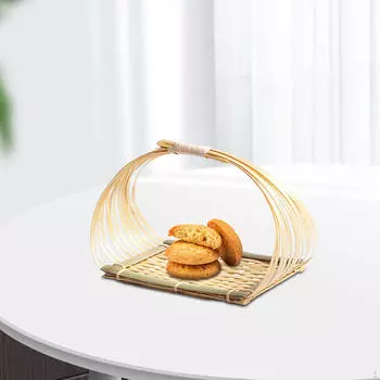 Бамбуковый поднос для сервировки завтрака для развлечения Flat basket