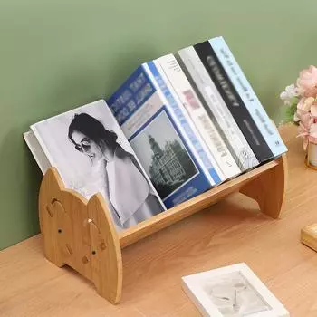 Маленькая книжная полка Bamboo Cat, настольная полка, креативная подставка для книг, органайзер для офисного стола, простая полка для хранения книг
