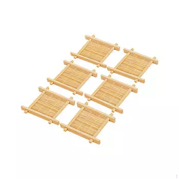 Набор подносов для десертов из бамбука для элегантного домашнего обеда Stripe