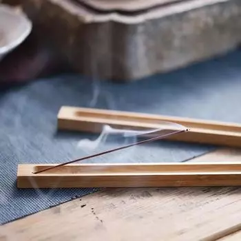 Bamboo Incense Stick Holder 23cm Line Incense Burner Bamboo Crafts Sandalwood Coil Base Home Decoration B - 1Pcs