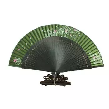 Bamboo Rib Cheongsam Fan Ancient Dance Hand Fan Room Decoration Cherry Blossoms Folding Fan Gift