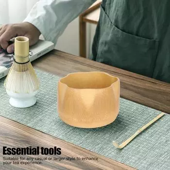 Bamboo Tea Bowl Matcha Making Tool Set Bamboo Tea Whisk Tea Scoop Bowl Ceramic Tea Whisk Holder Teaware Set Tea Whisk Matcha Set