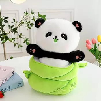 Bamboo Tube Bamboo Shoots Panda Doll Cute Panda Doll Plush Toy Children S Birthday Gift 25cm0.23kg