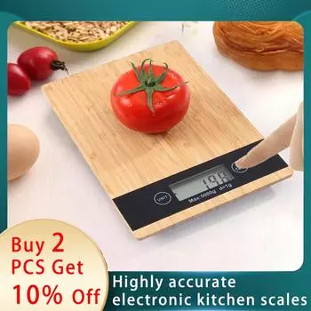Bamboo Wooden Scale Face 5KG Kitchen Scale Precision Electronic Scale Baking Scale High Accuracy LED Electronic Kitchen Scale CHINA