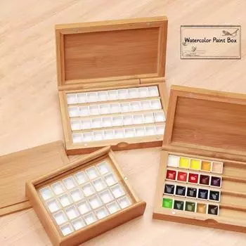 Бамбуковая акварельная краска коробка 2 мл палитра модный пигмент подупаковка коробка для эскиза