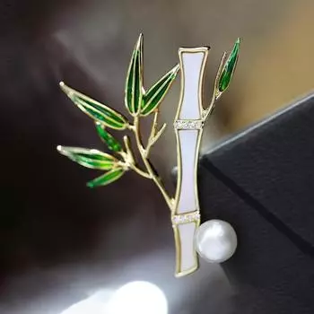 Бамбуковая брошь мира, высококачественная женская изысканная имитация жемчуга, бамбуковая брошь, булавка, костюм и аксессуары