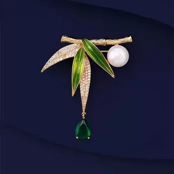 Бамбуковая брошь в китайском стиле, жемчужная брошь в стиле ретро высокого класса, пальто-булавка, костюм и аксессуары, защищающие от света