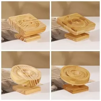 Бамбуковая демонстрационная пластина для украшений, встроенный держатель для браслетов, витрина для браслетов, реквизит для фотосъемки Wood Round