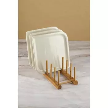 Бамбуковая деревянная подставка для тарелок 27,5 см х 12 см