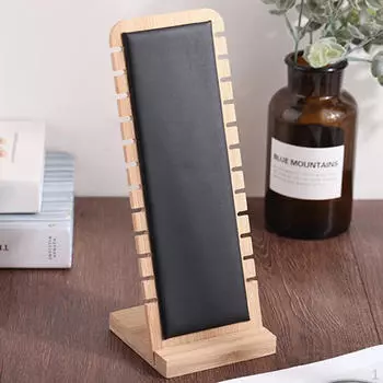 Бамбуковая деревянная подставка для ювелирных изделий, ожерелье, витрина, держатель, подвеска, органайзер для рук (Ожерелье 27x10cm_White Leather