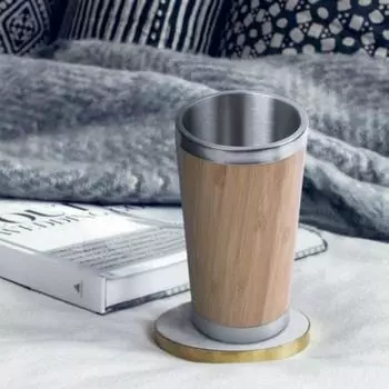 Бамбуковая кофейная чашка из нержавеющей стали, кофейная дорожная кружка с герметичной крышкой, изолированная кофейная чашка Reusa B