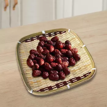 Бамбуковая корзина ручной работы, прочный многоцелевой тканый поднос для хранения для столешниц 24x24cm