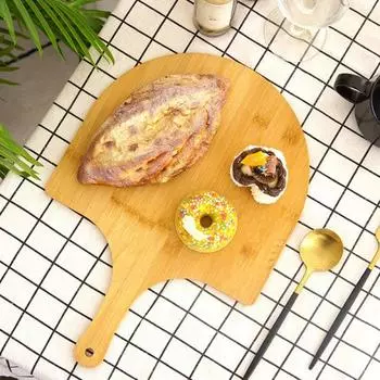 Бамбуковая кожура для пиццы, деревянная длинная ручка с антипригарным покрытием, пищевая подвесная лопатка для пиццы, разделочная доска, овощной торт, сервировочный поднос для десерта, кухонные принадлежности