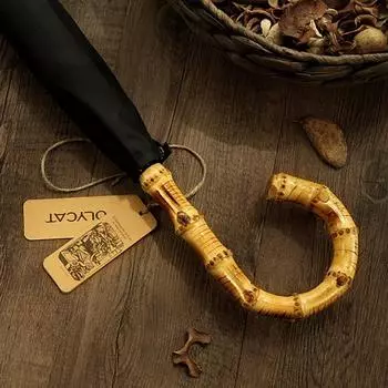 Бамбуковая лоза с длинной ручкой, усиленная ветроустойчивой тканью с эффектом памяти для мужского делового большого зонта двойного назначения на двоих