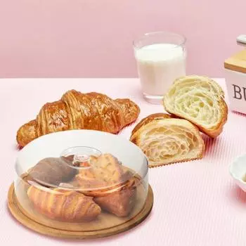 Бамбуковая масленка с крышкой, поднос для торта, большой держатель для мини-тортов, кухня A