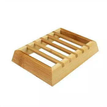 Бамбуковая мыльница Бревна Сильная несущая способность Отверстия для слива Легко чистить Деревянный поднос Стойка для хранения Предметы домашнего обихода Портативное мыло